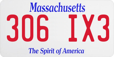 MA license plate 306IX3