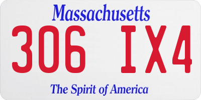MA license plate 306IX4