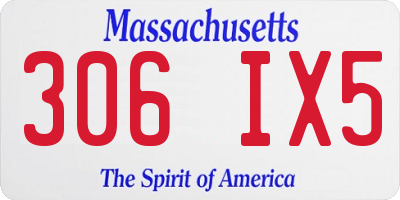 MA license plate 306IX5