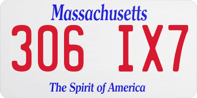 MA license plate 306IX7