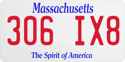 MA license plate 306IX8