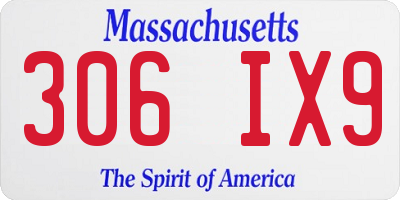 MA license plate 306IX9