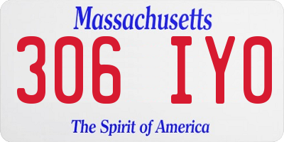 MA license plate 306IY0