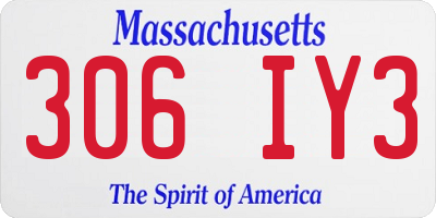 MA license plate 306IY3