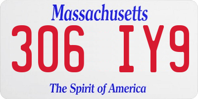 MA license plate 306IY9