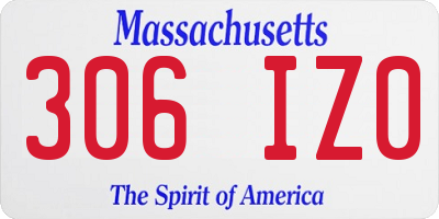 MA license plate 306IZ0