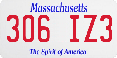 MA license plate 306IZ3