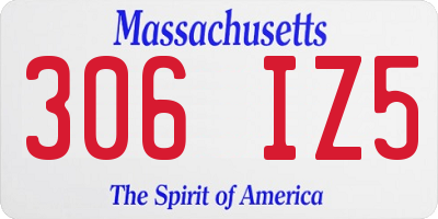 MA license plate 306IZ5