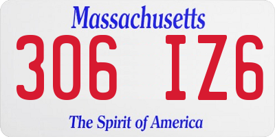 MA license plate 306IZ6