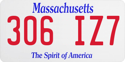 MA license plate 306IZ7