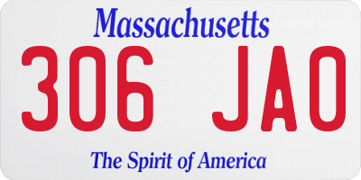 MA license plate 306JA0