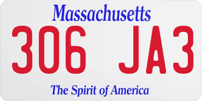 MA license plate 306JA3