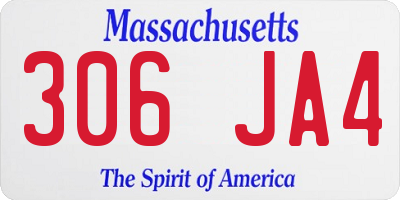 MA license plate 306JA4