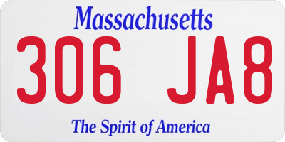 MA license plate 306JA8
