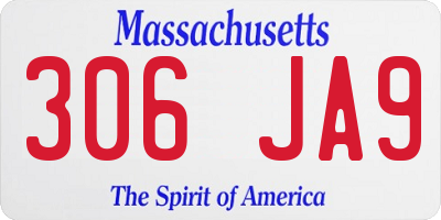 MA license plate 306JA9
