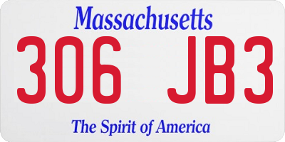 MA license plate 306JB3
