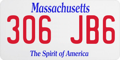 MA license plate 306JB6