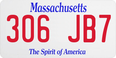MA license plate 306JB7