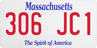 MA license plate 306JC1