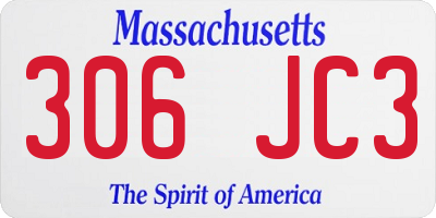 MA license plate 306JC3