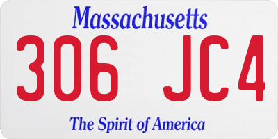 MA license plate 306JC4