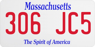 MA license plate 306JC5