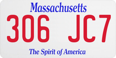 MA license plate 306JC7