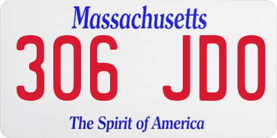 MA license plate 306JD0