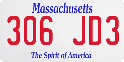 MA license plate 306JD3