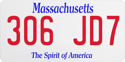 MA license plate 306JD7