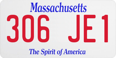 MA license plate 306JE1