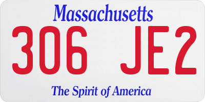 MA license plate 306JE2