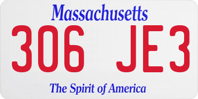 MA license plate 306JE3