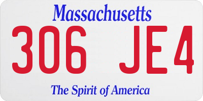 MA license plate 306JE4