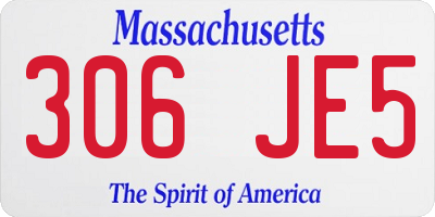 MA license plate 306JE5
