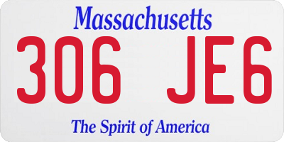MA license plate 306JE6