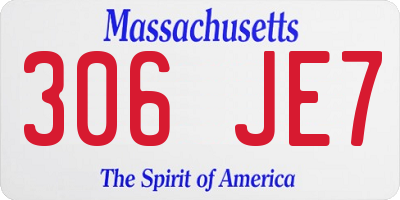 MA license plate 306JE7