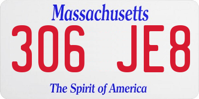 MA license plate 306JE8
