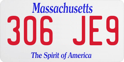 MA license plate 306JE9