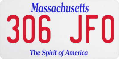 MA license plate 306JF0