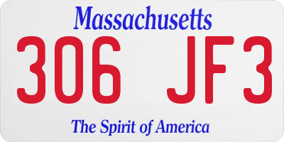 MA license plate 306JF3