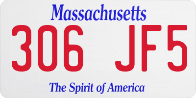 MA license plate 306JF5