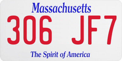 MA license plate 306JF7
