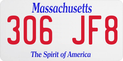 MA license plate 306JF8