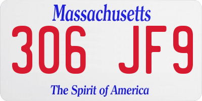 MA license plate 306JF9