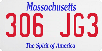 MA license plate 306JG3