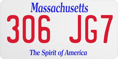 MA license plate 306JG7