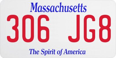 MA license plate 306JG8