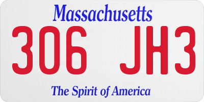 MA license plate 306JH3
