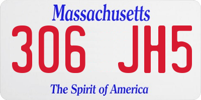 MA license plate 306JH5